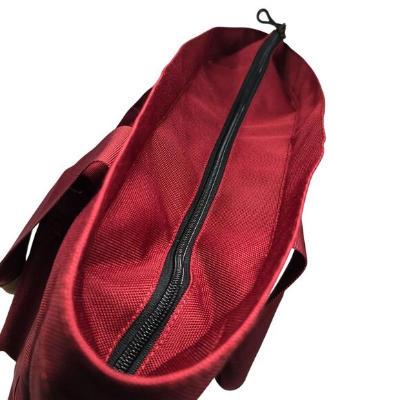 L.L. Bean Red Utility Tote Bag 15" Multiple Pockets Zipper Closure Polyester - Picture 4 of 12